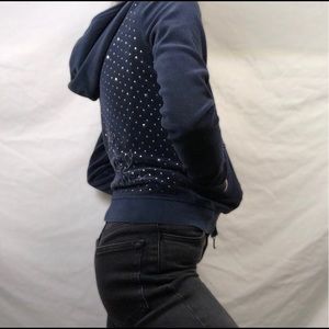 Navy Blue Velour Rhinestone Juicy Couture Jacket